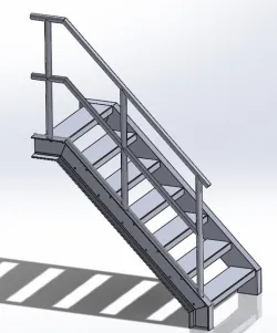 Heavy-Duty Industrial Staircase 3D