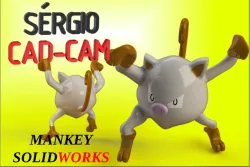 Mankey Pokémon Sérgio CAD CAM