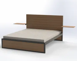 modern steel and wood bed