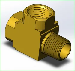 Parker 2225P-8 Brass Tee Fitting 1/2" MNPT x 1/2" FNPT x 1/2" FNPT