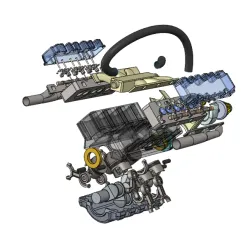 V6 Car Engine