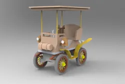 AN OLDTIMER FRENCH PEUGEOT OF 1892 FROM WOOD.