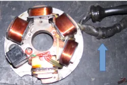 Cable sheath for Vespa ignition plate