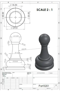 Chess soldier using solidworks for beginners training