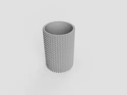 Cylindrical vase with kite shaped emboss