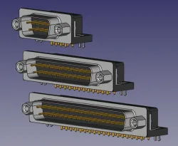 DB-9,25,37 Male Right-Angle Connectors