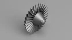 General Electric TF34 Engine's Front Nose Cone and Fan Blade Assembly