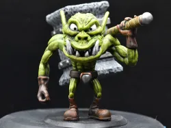Orc Beserker Miniature (presupported and unsupported)