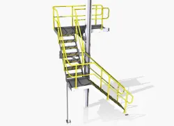 Stairs, platform and column mounting