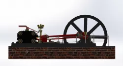 1 CYLINDER HORIZONTAL HIGH PRESSURE STEAM ENGINE OF THE "CORLISS" TYPE
