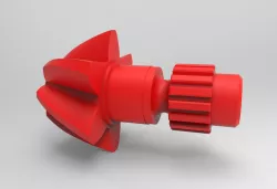 Helical gear with shaft