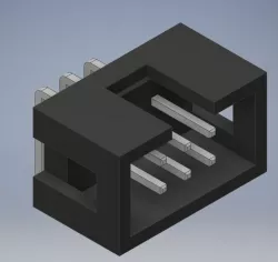 Male Header Shrouded; Angled 2x3
