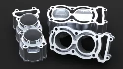 Motorcycle parallel twin cylinder block