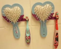 Tooth brush and Disney hair brush holder