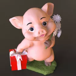 Toy "Pig with flowers". Mold parts