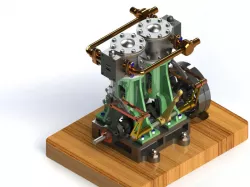 Vertical Twin Steam Engine with Reverse Gear ( Y )