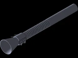 14,5 mm barrel with muzzle shroud, ribbing and recoil compensator