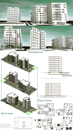2 apartments 3 units revit project