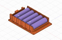 Basket with Mounting for 5 18650 cells