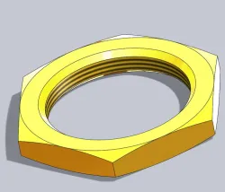 Brass hex lock nut - complete