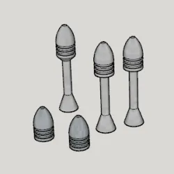 Cold Steel Big Boa Blow Gun 3D Printable 15.5mm Minie Ball & 15.5mm Minie Ball Stun Dart