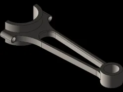 Cylinder head with fins and connecting rod