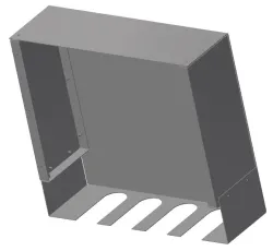 Metal box composed of two elements, side and cover