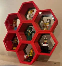 Modular honeycomb display for LEGO minifigures