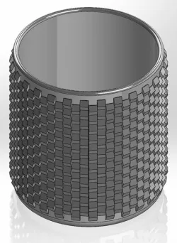 Round pen cup with flattened triangular prisms