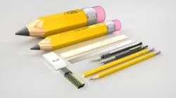 Studio R4_Props & Printables | Pencils, 'Pencil' Cases, Eraser, Lead, Hobby Knife, and Blades