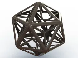 Wireframe Shape Great Dodecahedron 3D print model