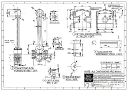 2D piston and connecting rod