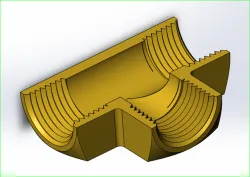 3X 1/2" FNPT Brass Tee Fitting