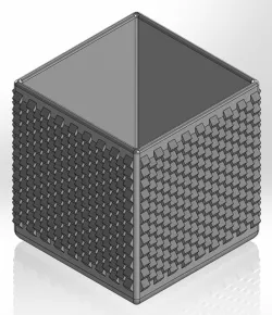 Square pen cup with triangular prisms