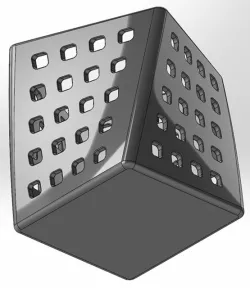 Twisted pencil case of rotated squares on planes in the same direction with hole matrices