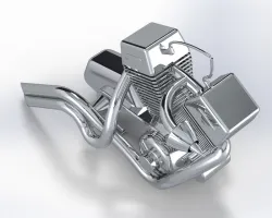 3D Rendered American Chopper Engine using Solidworks