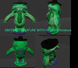 Abstract Creature With Hat 3D Miniature