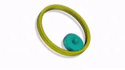 Animated. Internal Helical Transmission