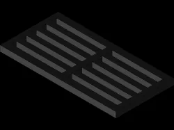 Cast Iron Grill 600 x 300 x 30 mm