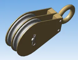Double suspended block d80mm for rigging