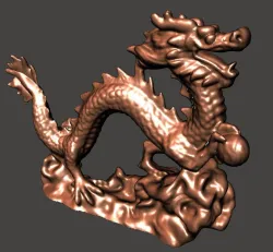 Dragon Holding Orb - Large Wooden Statue, Scanned