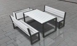 Garden Set furniture, table bench flower pot