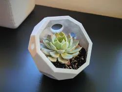 Modern Geometric Planter (No Supports Icosahedron Succulent Pot)