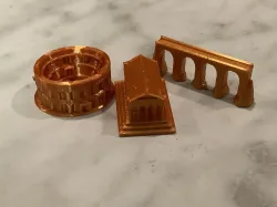 Roman themed catan pieces