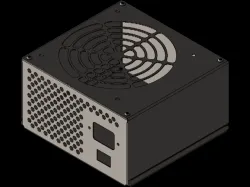 Simple sheet metal power supply case