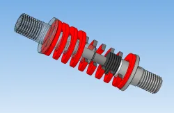 Spring damper with spring preload and disc spring brake