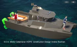 Study model Concept Design of  Power Catamaran  Outboard Propulsion  to  be  built  in  HDPE