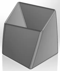 Twisted pencil box of rotated squares on planes in the same direction smaller angle