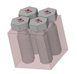 1/4" -20 Threaded Screw Size, 1" Long