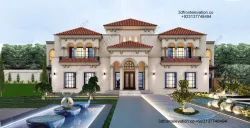 4, 6, 8, 10, Kanal Spanish Bungalow, Big Front House Design, FarmHouse Plan Design, Large Farmhouse Exterior Home, front elevation of houses, Pakistani House Design, 5000 SQM House Plan with Elevation Design,